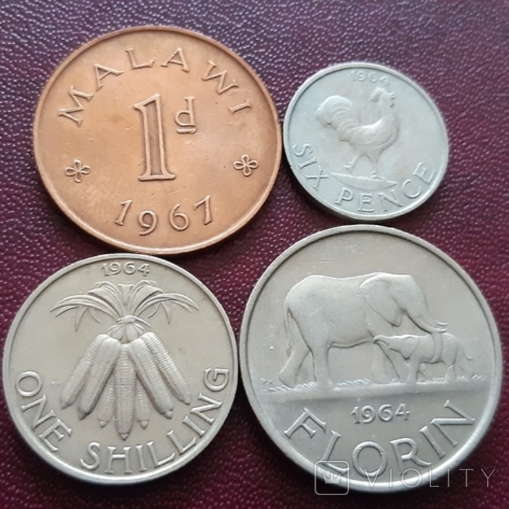 Малаві, 4 монети, 1964 - 1967 рік, Малавійський фунт, фото №6