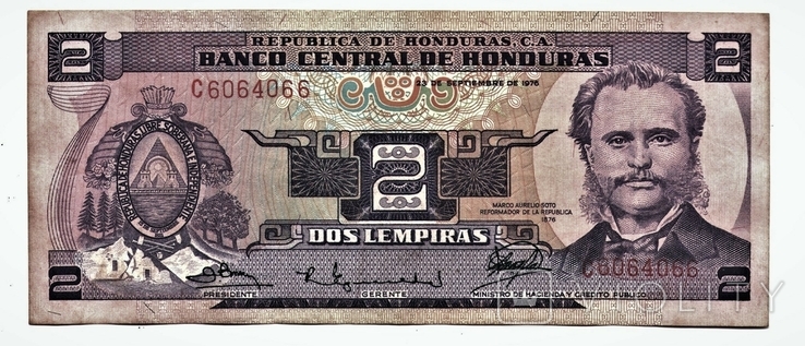Гондурас, 2 лемпиры 1976 г., фото №2