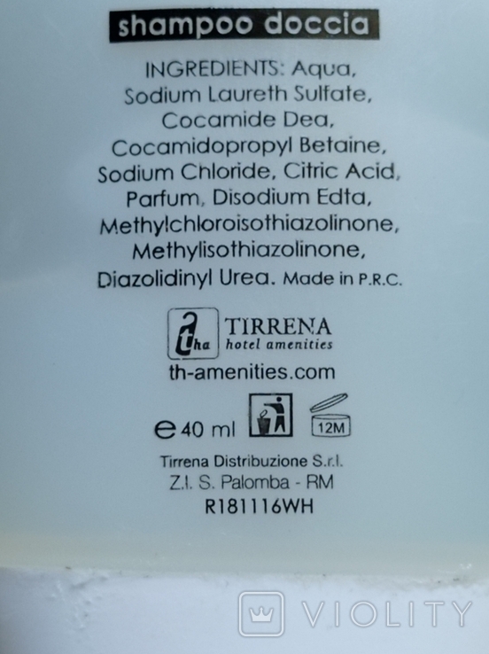 Hotel shampoo White (Tirrena Italy, volume 40 ml), photo number 5