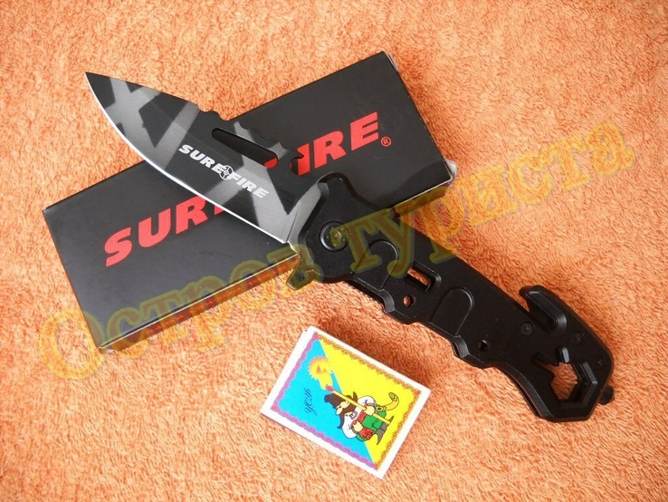 Складной тактический нож Superfire стеклобой стропорез чехол 22,5 см, photo number 3