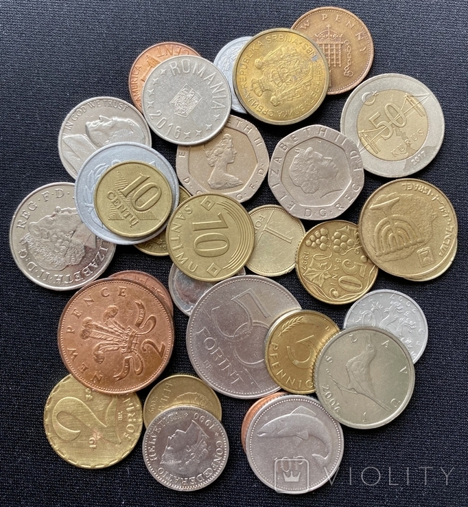 Набор монет мира 1971-2017 гг, 30 штук, без повторов, фото №2