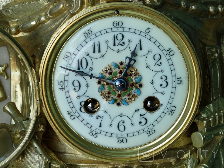 48см*Verger Freres і Louis Boname бронзовий з позолотою годинник XIX ст., фото №10