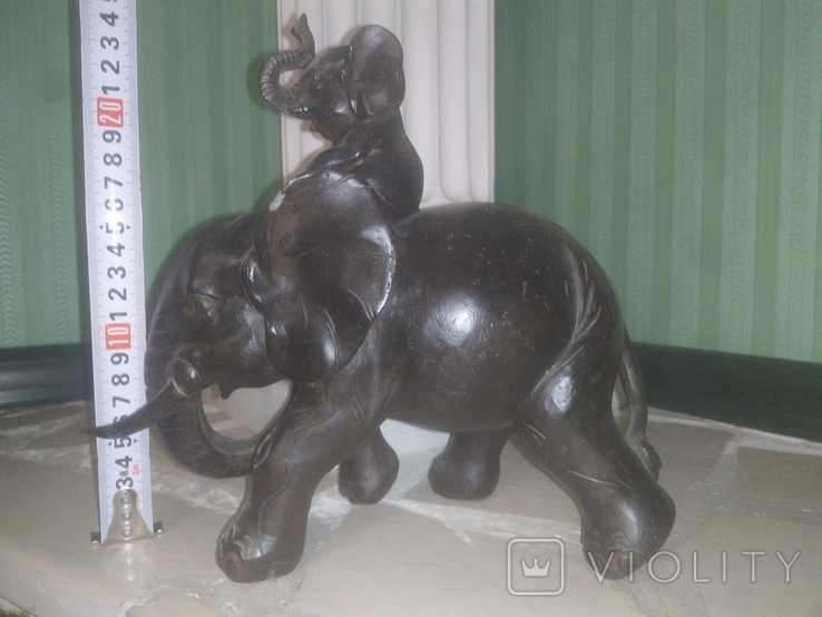 Слон со слоненком коллекционная статуэтка настольный декор, photo number 2