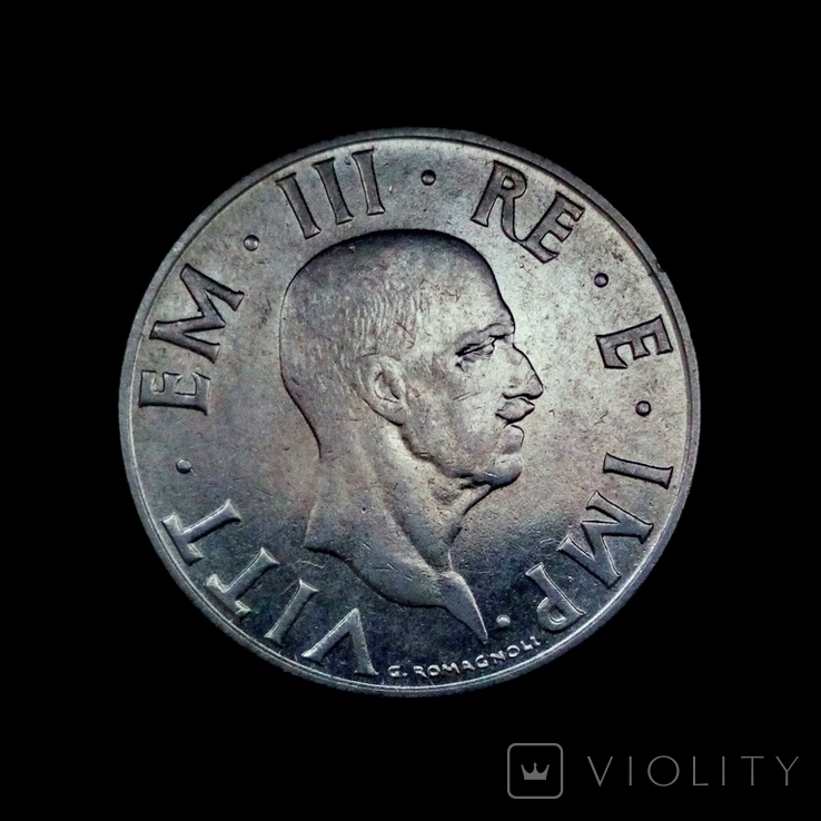Италия 2 лиры 1940 г. (не магнит), фото №2