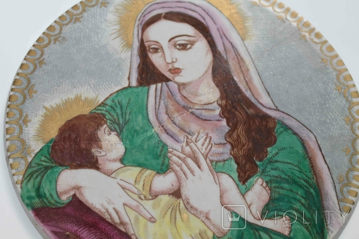 Настенная керамическая Икона Мария с Иисусом (№912), фото №5