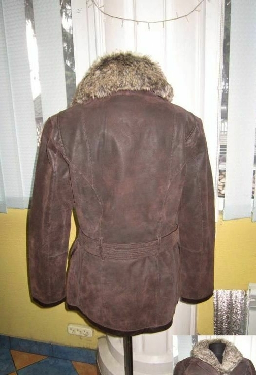Женская кожаная куртка с поясом DESIGNER S. Дания. 52р. Лот 745, фото №4