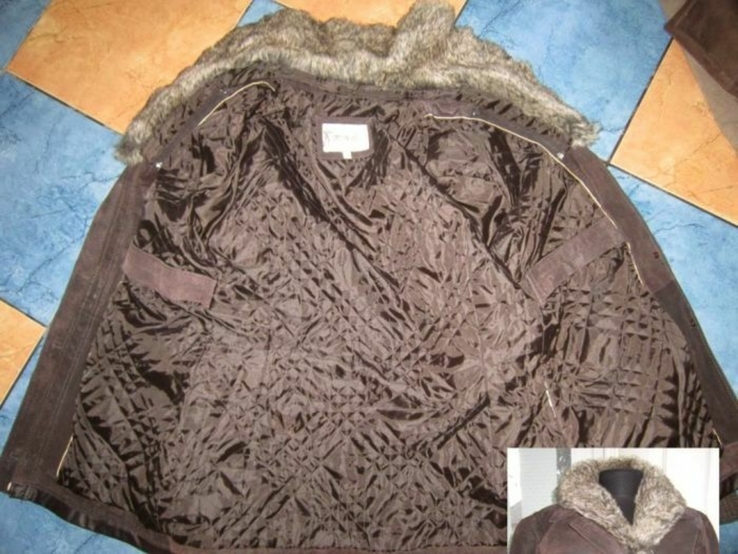 Женская кожаная куртка с поясом DESIGNER S. Дания. 52р. Лот 745, фото №5