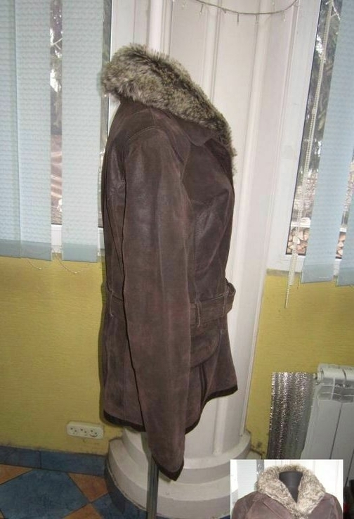 Женская кожаная куртка с поясом DESIGNER S. Дания. 52р. Лот 745, фото №7