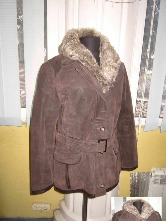 Женская кожаная куртка с поясом DESIGNER S. Дания. 52р. Лот 745, фото №9