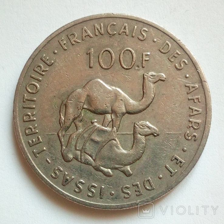 Французские Афар и Исса 100 франков 1970 г., фото №3