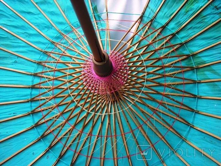 Оригинальный китайский бамбуковый зонтик, фото №7