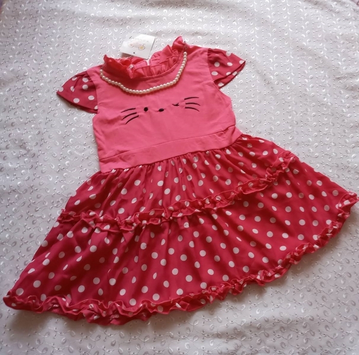 Летнее платье на девочку розовое 98р, фото №2