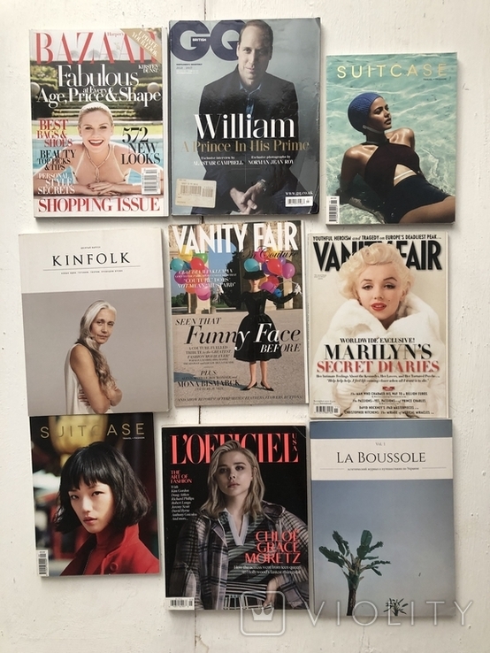 Лот журналов kinfolk, La Boussole, GQ, Harper's Bazaar, Suitcase, Vanity fair, фото №2