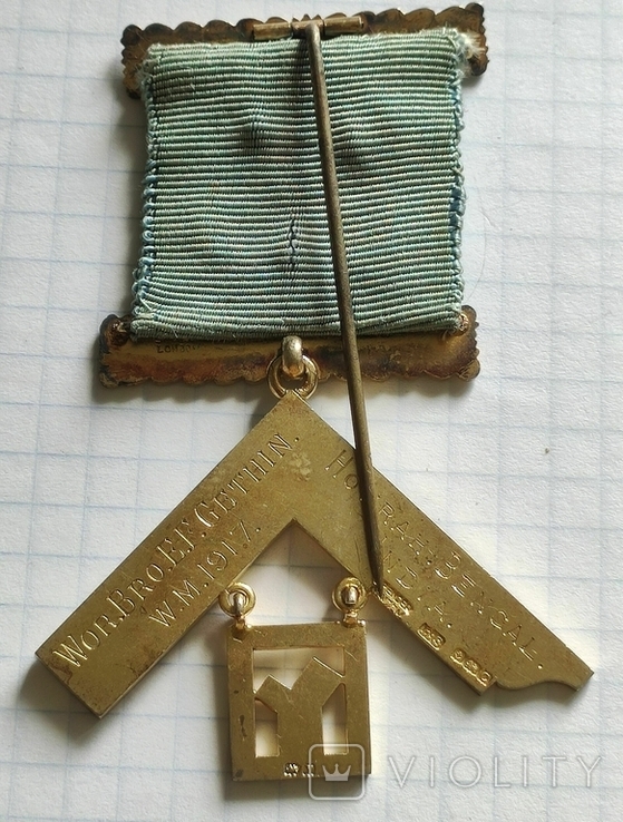 Знак Отслужившего Досточтимого Мастера Ложи 1917 год серебро, фото №6