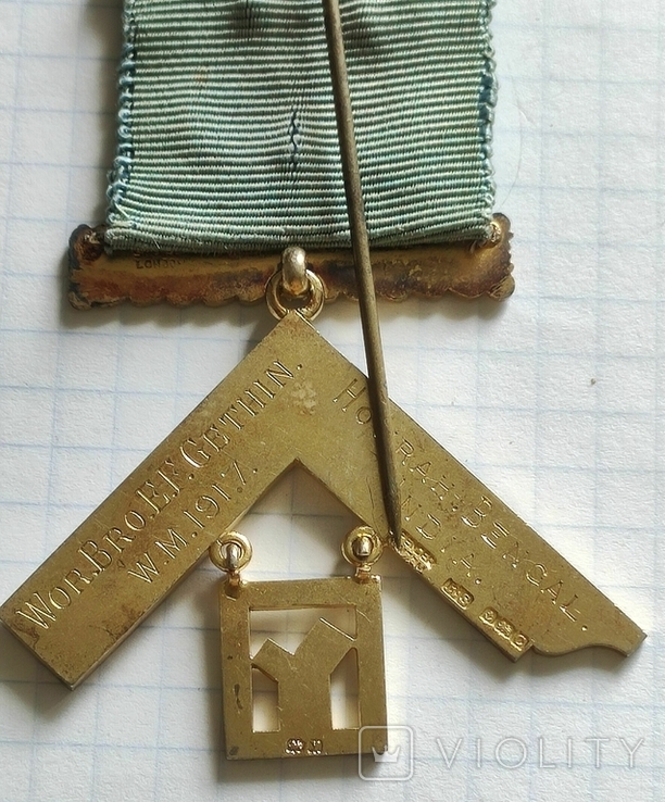 Знак Отслужившего Досточтимого Мастера Ложи 1917 год серебро, фото №8