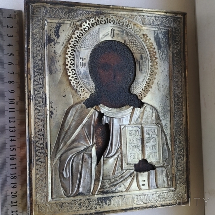 Ікона в срібному окладі Іісуса Христа, фото №4
