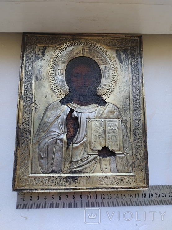 Ікона в срібному окладі Іісуса Христа, фото №5