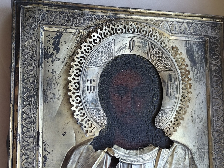 Ікона в срібному окладі Іісуса Христа, фото №11