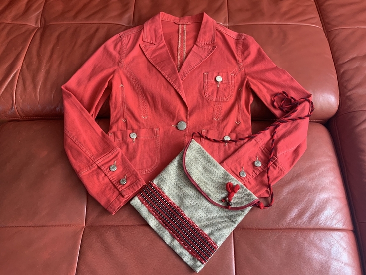 Пиджак красный, CA, сумочка-подарок, фото №2