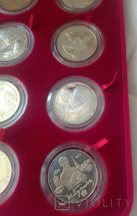 12 серебренных монет в бархатной коробке, фото №11