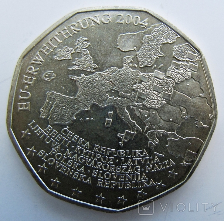 Австрия, 5 серебряных евро 2004 "Расширение Евросоюза"