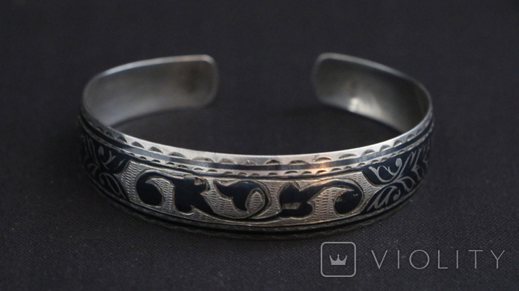 Bracelet and ring, silver 875 and 916, blackening, Kubachi, USSR, 1989, photo number 4