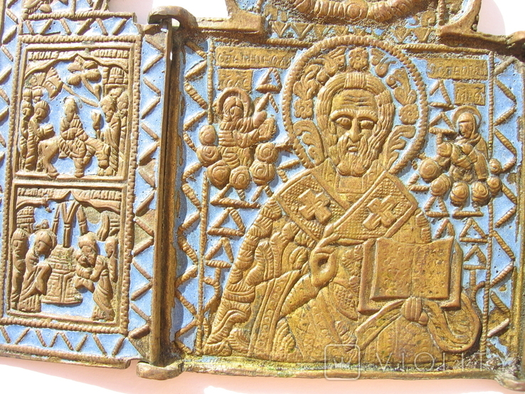 Складень Святой Николай Чудотворец в эмали, фото №5