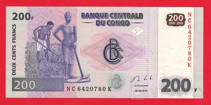 Конго 200 франків 2013р
