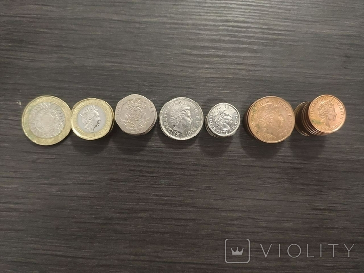 Комплект монет Англия/Великобритания, пенни, пенсы, фунты стерлингов Разных годов