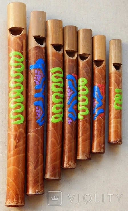 Bamboo whistles. Different timbres of sound. 7pcs., photo number 2