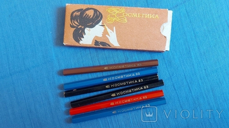 Упаковка коробка новые цветные косметические карандаши Косметика Славянск 1983