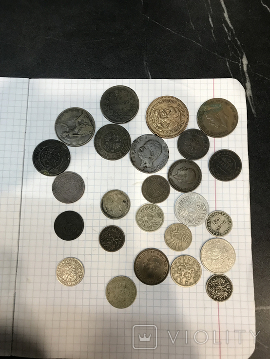 Монеты 25 штук 1800-1950 годов, фото №5