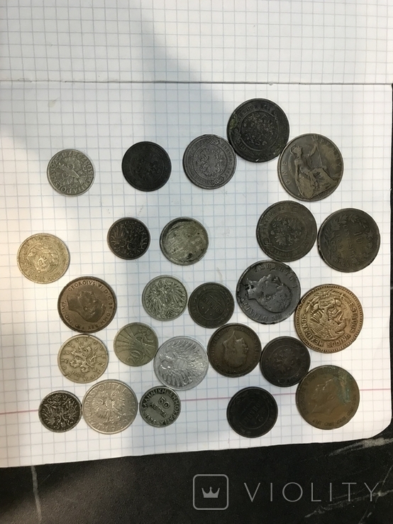 Монеты 25 штук 1800-1950 годов, фото №7