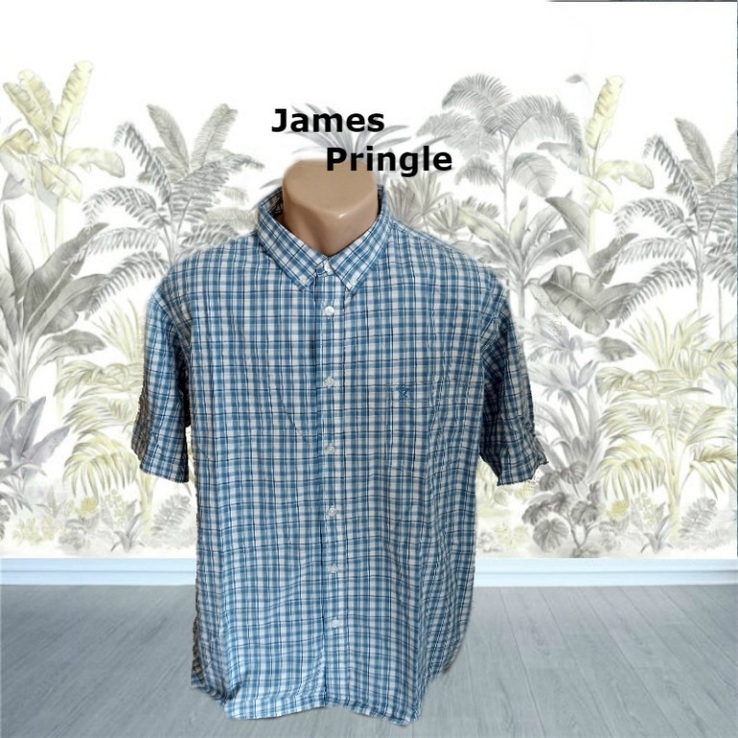 James Pringle Красивая стильная мужская рубашка короткий рукав XL, фото №2