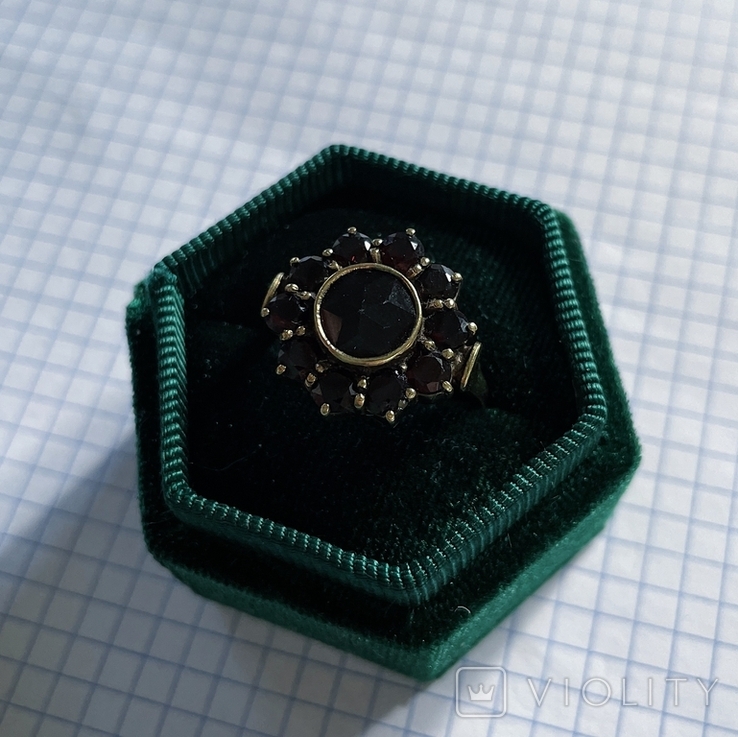 №70 золотое кольцо со старыми гранатами, фото №5