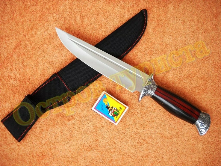 Нож охотничий Pattern с ножнами деревянная рукоять, фото №2