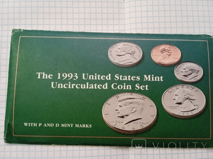 Наборы монет США 1993 г. мон.двор D.P