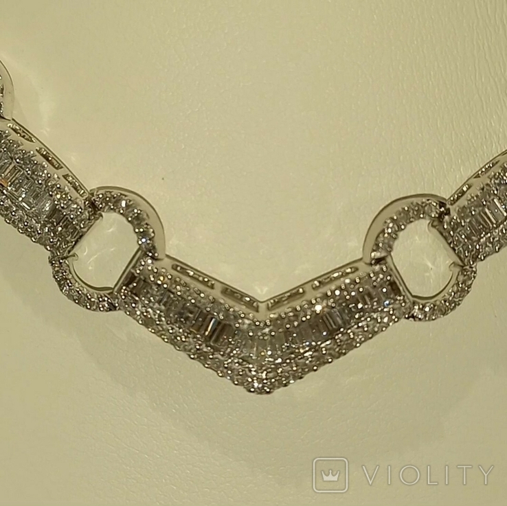 Necklace diamonds Diadema diamanti 2,63Ct white gold 585 50cm Italy 17,52g Video, photo number 5