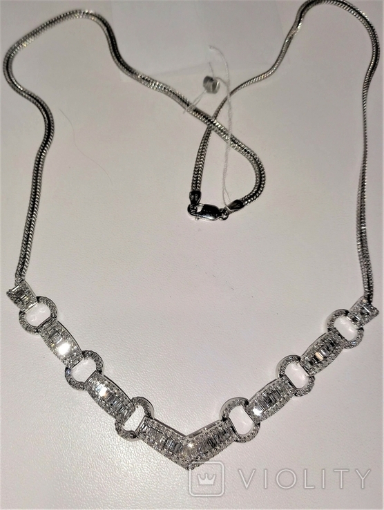 Necklace diamonds Diadema diamanti 2,63Ct white gold 585 50cm Italy 17,52g Video, photo number 6