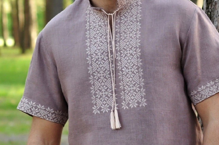 Льняна сорочка з вишивкою для стильного чоловіка, фото №4