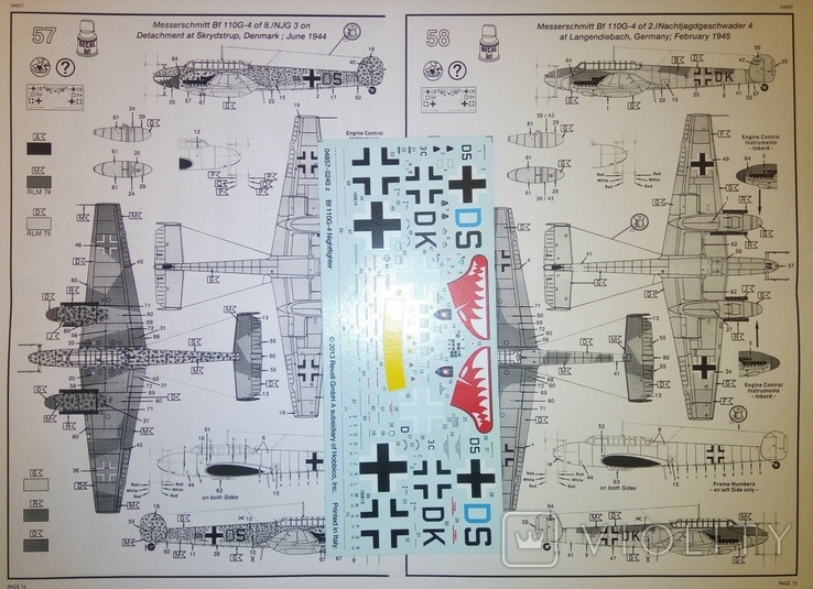 Декаль 1/48 Messerschmitt Bf-110G Revell