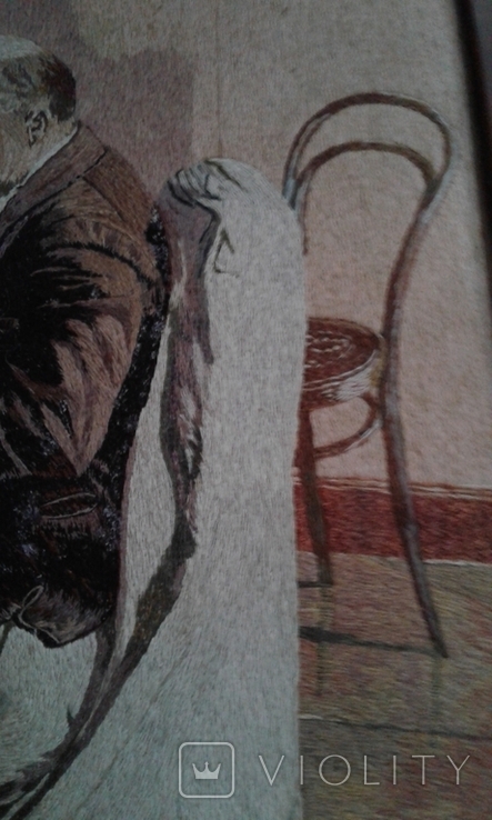 Вишита картина «В.І. Ленін у Смольному», художнє полотно, 1950, фото №6
