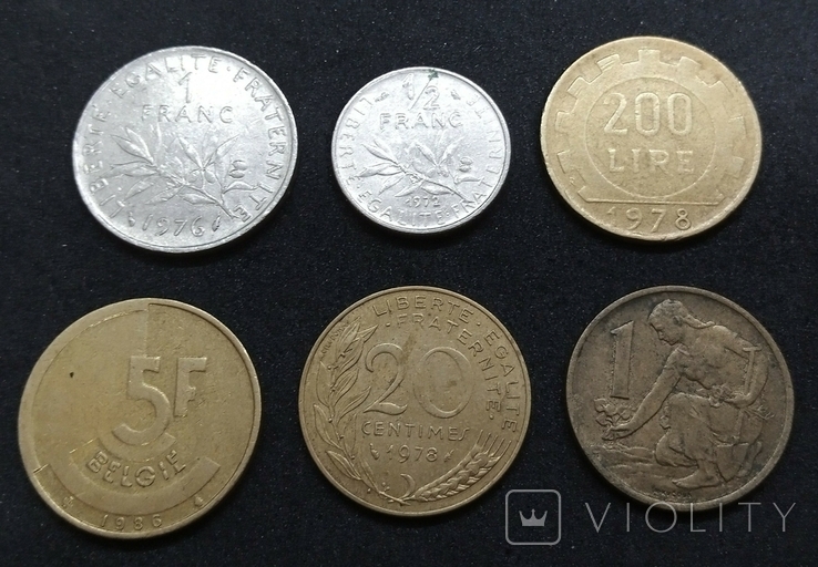 Лот монет із 24 штук, різних Країн, без повторів., photo number 4