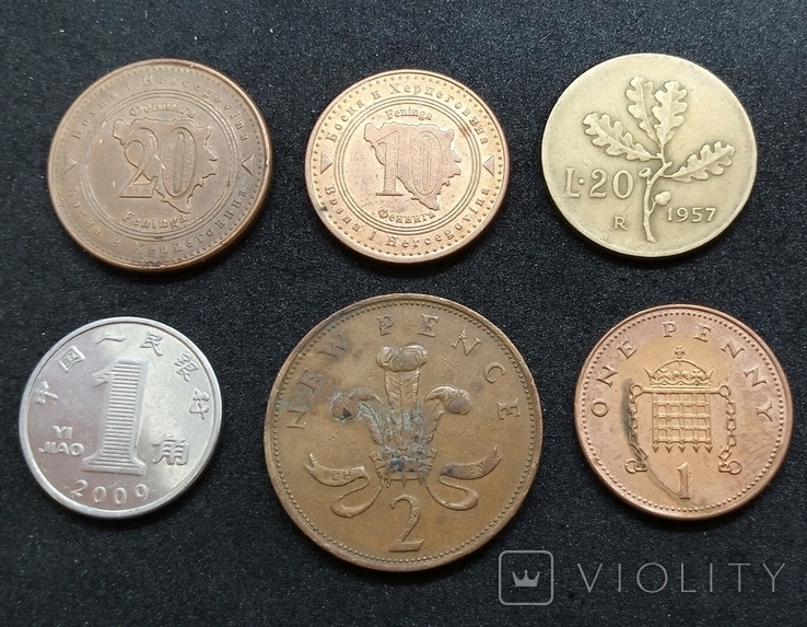 Лот монет із 24 штук, різних Країн, без повторів., фото №6