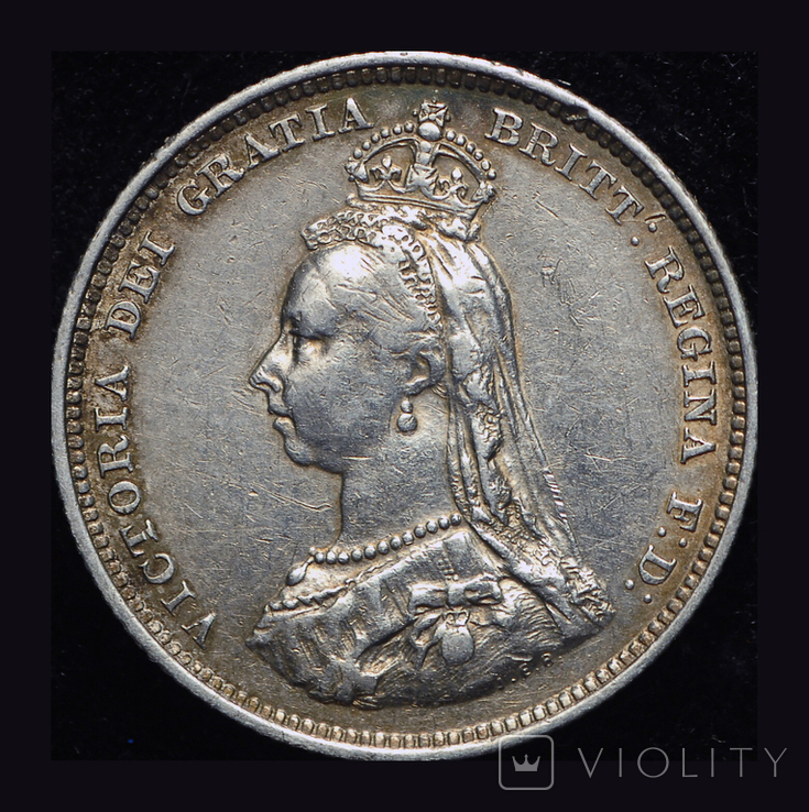 Великобритания шиллинг 1887 серебро