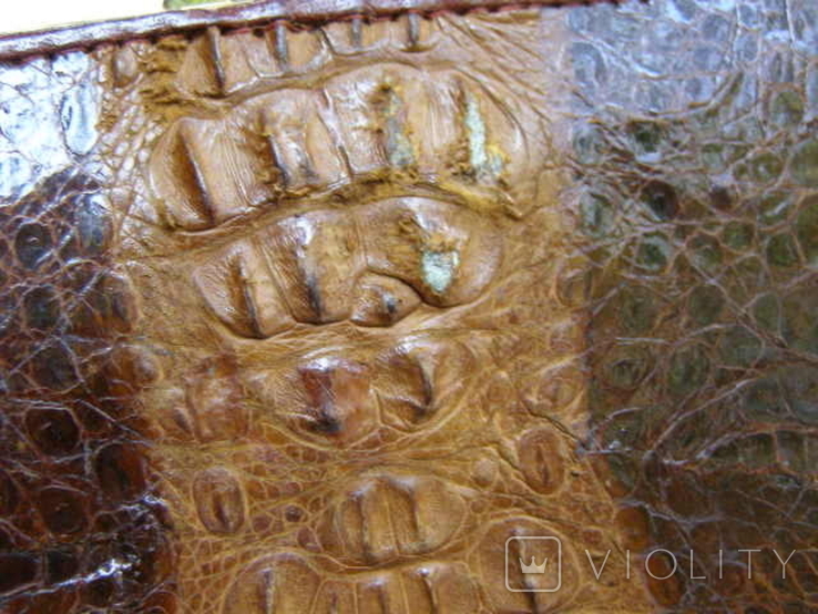 Кошелек крокодиловая кожа с утратами, фото №8
