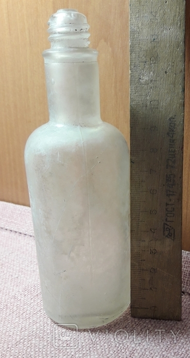 Старая парфюмерная бутылочка флакон высокий, клеймо, фото №3