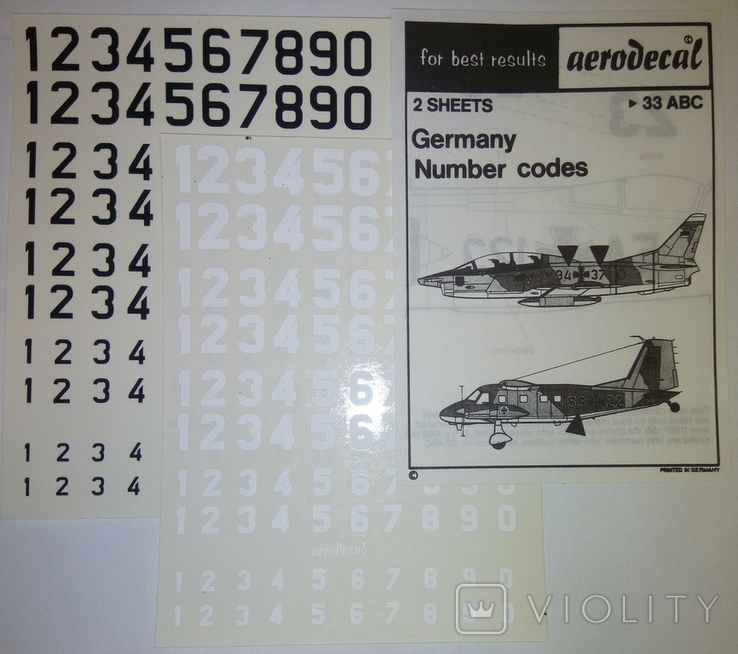 Декаль 1/72 German code numbers