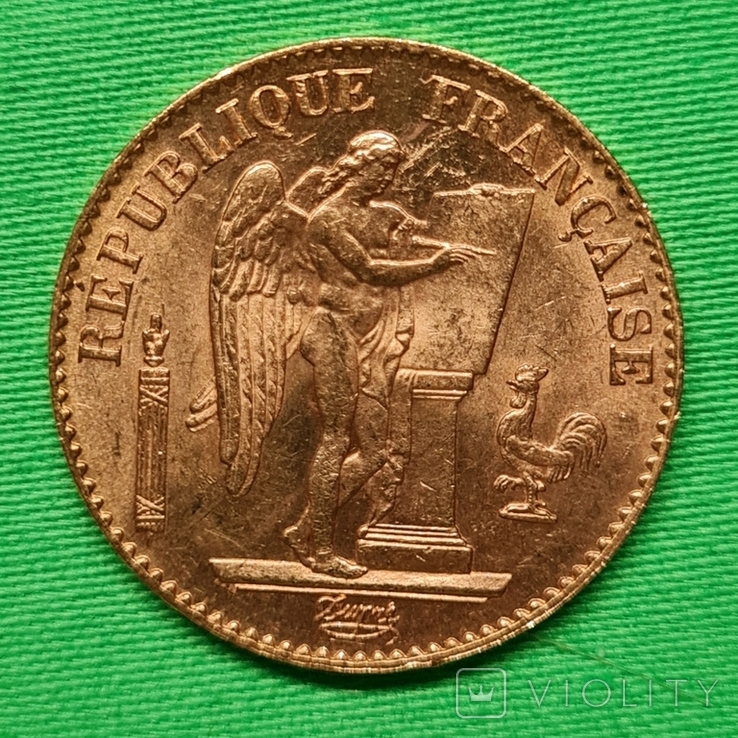Франция 20 франков 1893 Гениус Золото 6,45 г