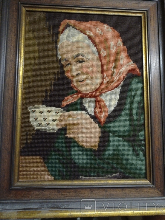 Вышитая картина "Дедушка и Бабушка", Бавария, Германия, фото №3